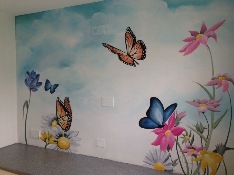Geweldig vod Chronisch muurschildering vlinders 1 - Vrolijke Muur